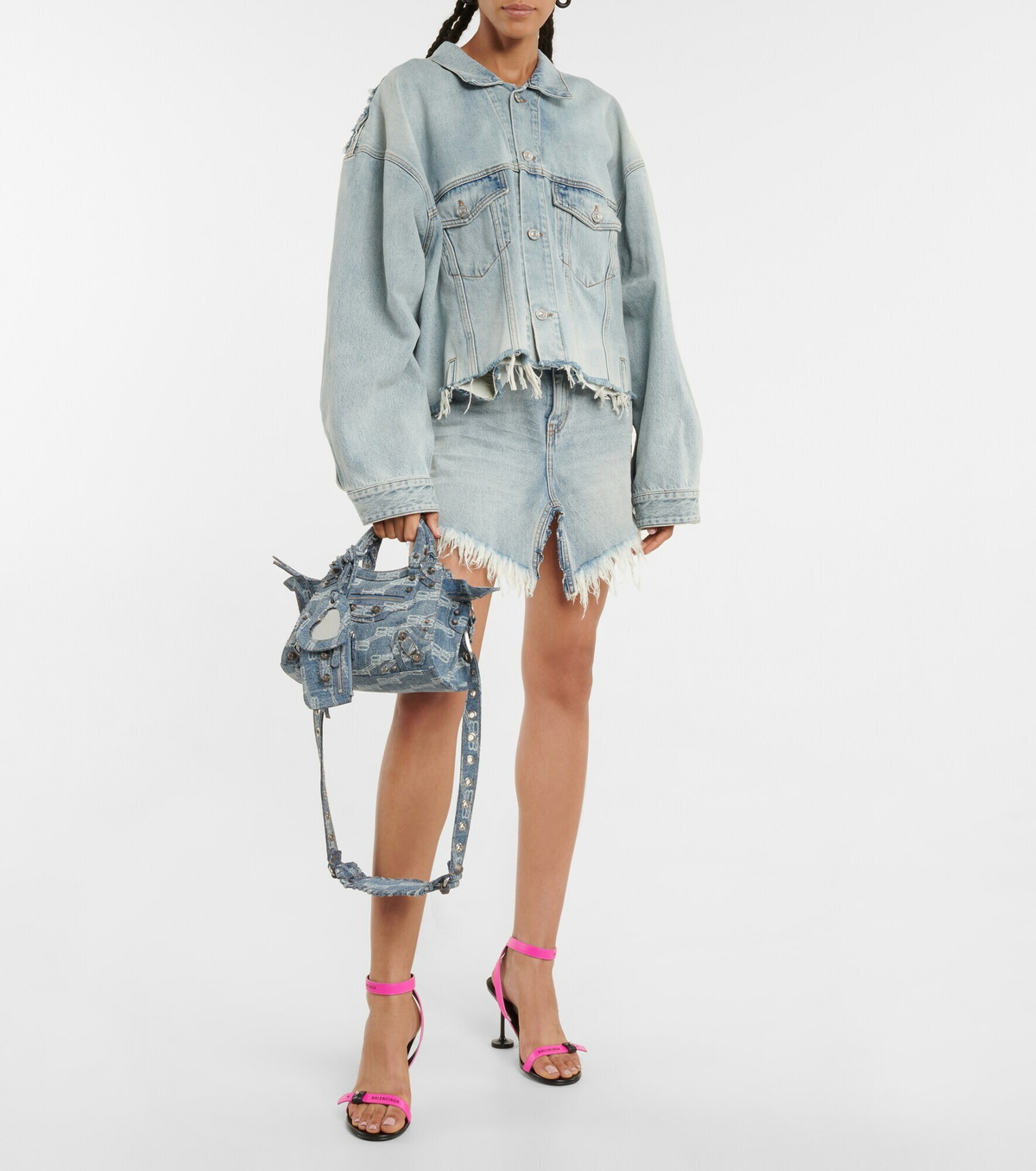 Balenciaga - Neo Cagole XS denim shoulder bag Balenciaga