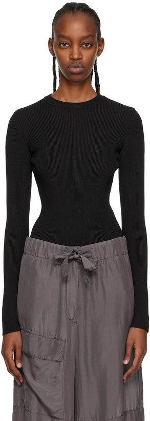 Photo: BEVZA Black Ribbed Bodysuit