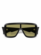 Moncler Eyewear Black Snowseeker Rectangle Frame Sunglasses