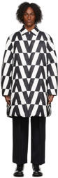 Valentino Reversible Black & White Optical Print Collared Jacket