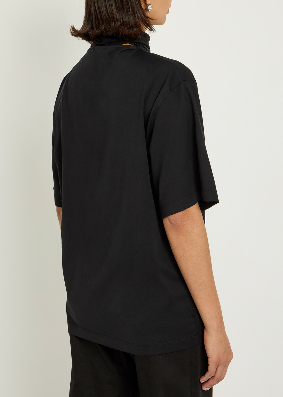 Lemaire Foulard-neck Cotton T-shirt Black