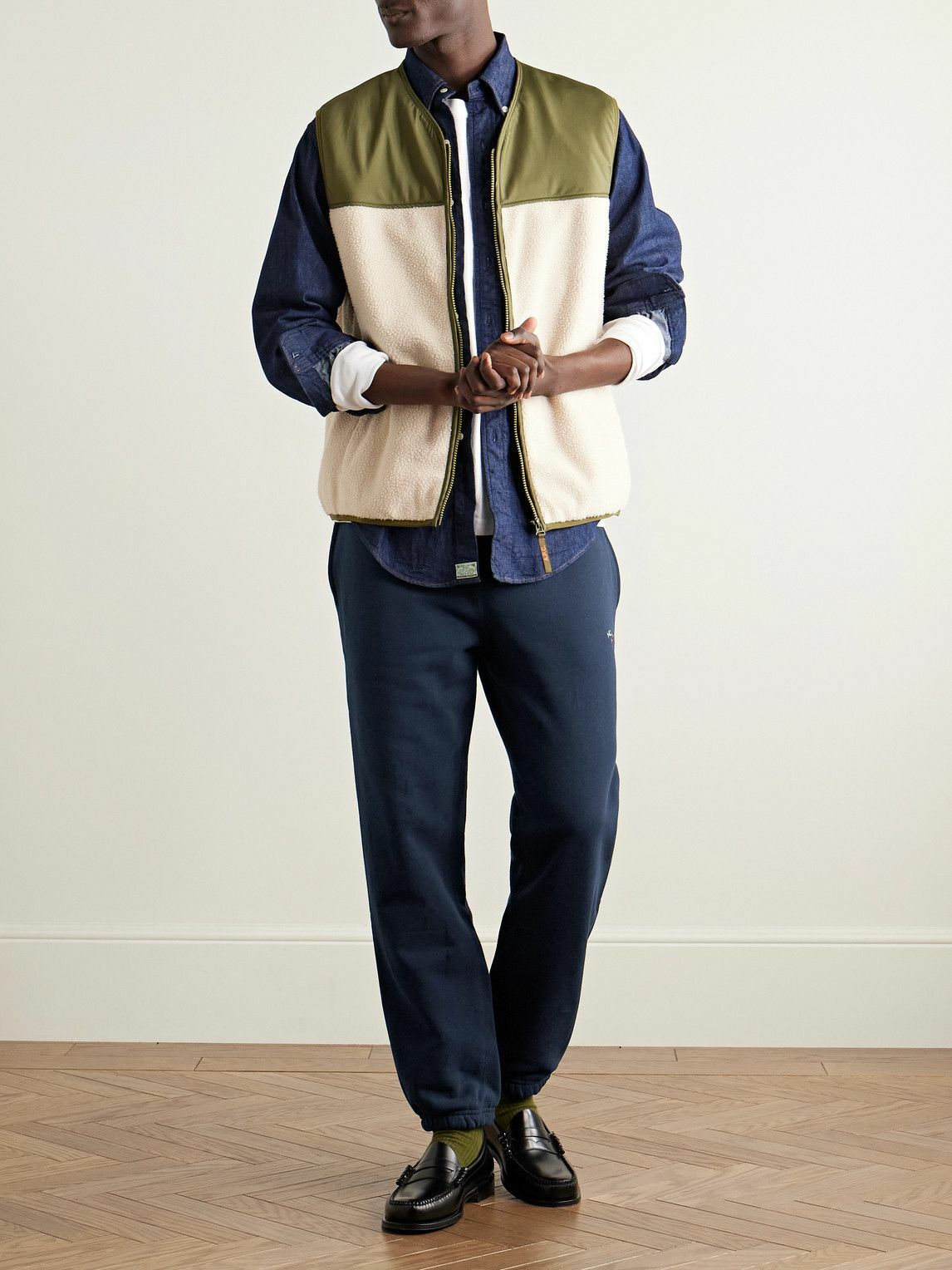Noah - Core Tapered Logo-Embroidered Cotton-Jersey Sweatpants - Blue