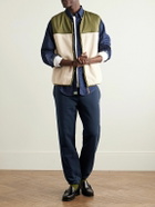 Noah - Core Tapered Logo-Embroidered Cotton-Jersey Sweatpants - Blue