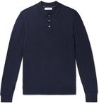 Mr P. - Slim-Fit Merino Wool Polo Shirt - Blue