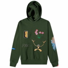 Jungles Jungles Men's Exit Through The Back Embroidered Hoody in Green