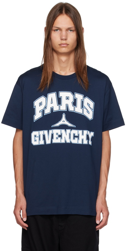 Photo: Givenchy Navy Printed T-Shirt