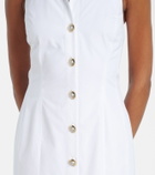 Balmain Open-back buttoned poplin shirt dress
