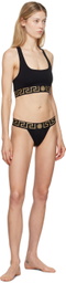 Versace Underwear Black Greca Border Thong