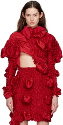 Feben Red Twist Blouse