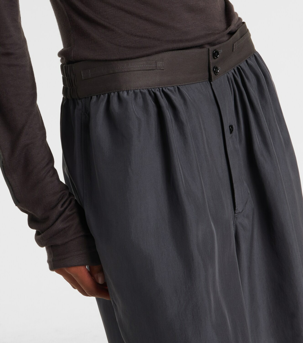 Lemaire High-rise silk pongee Bermuda shorts