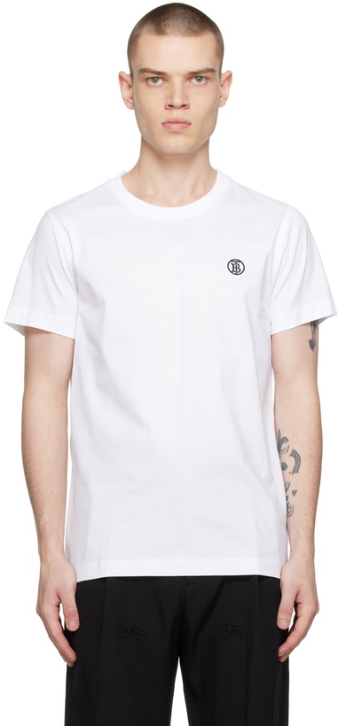 Photo: Burberry White Monogram T-Shirt