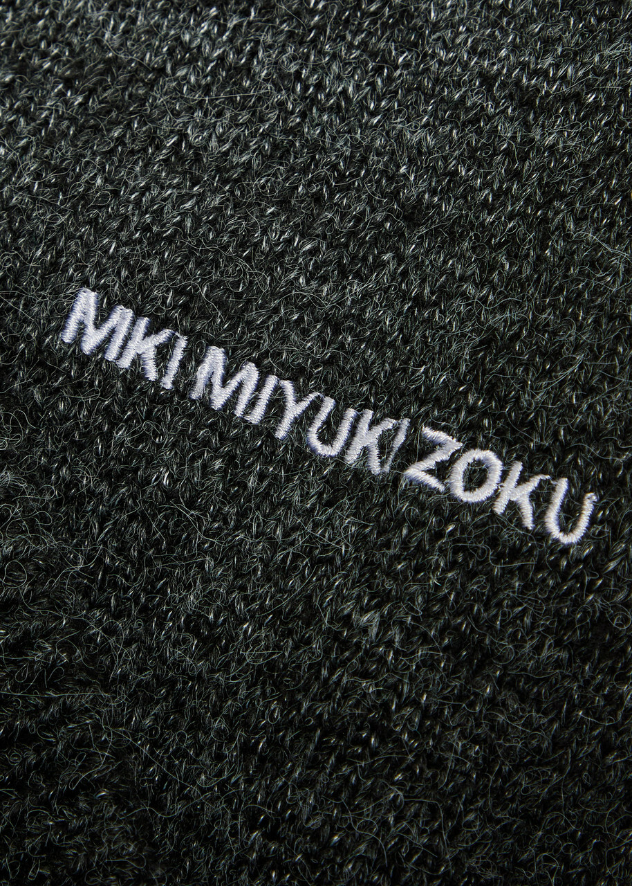 Mki Miyuki Zoku Logo-embroidered Brushed-knit Sweatpants Charcoal