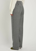 Forte_forte Chevron Wool Straight-leg Trousers Grey