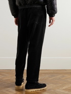 YMC - Alva Tapered Cotton and Linen-Blend Corduroy Drawstring Trousers - Black