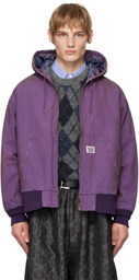 NEEDLES Purple Zipped Work Hoodie
