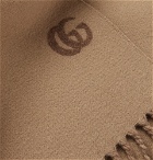 Gucci - Fringed Logo-Print Wool Scarf - Beige