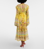 Camilla Printed ruffled silk chiffon midi dress