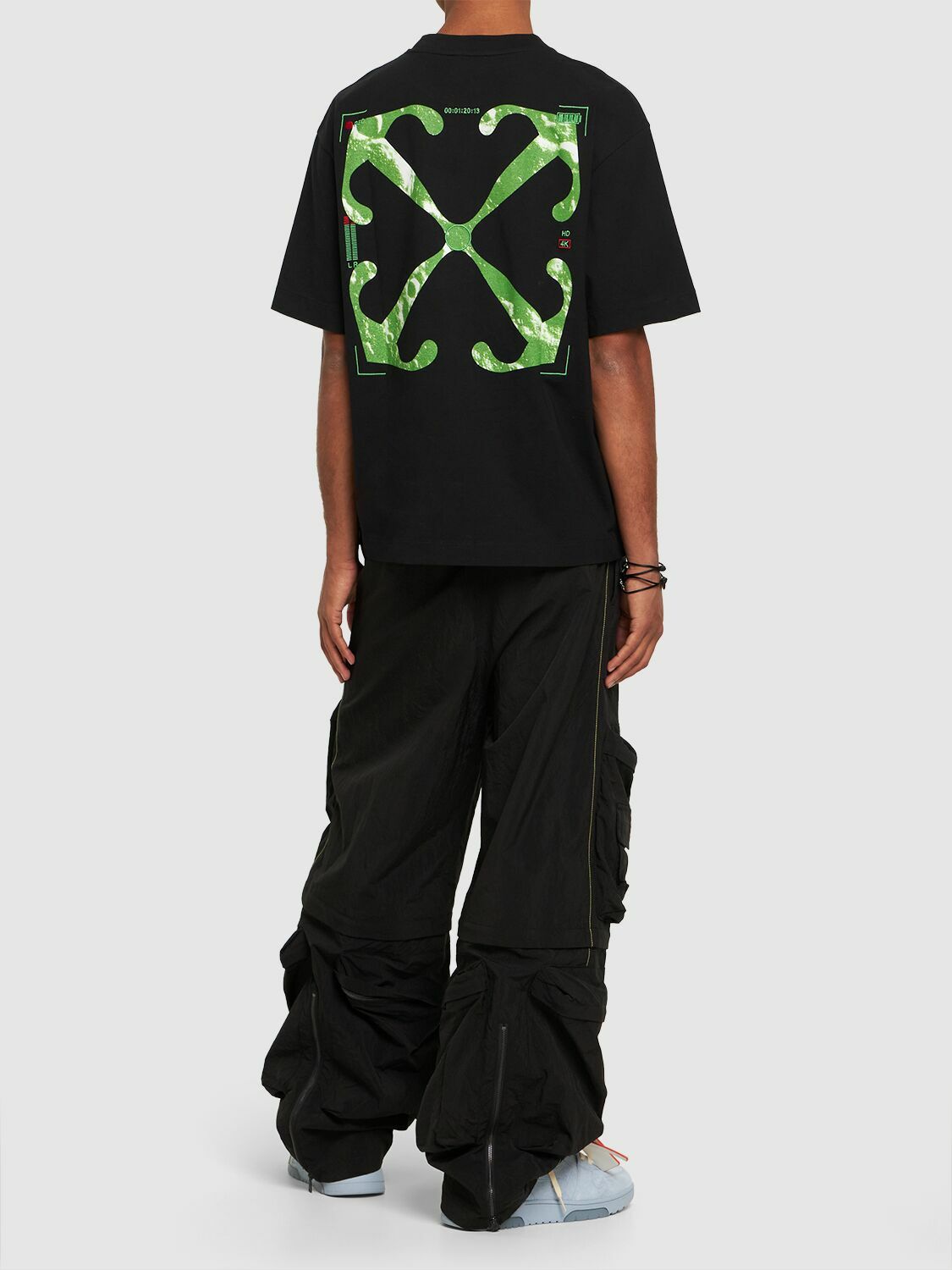 OFF WHITE☆ MOON CAM ARROW クルースウェットシャツ コットン OFF WHITE☆ MOON CAM ARROW クルースウェットシャツ コットン