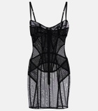 Dolce&Gabbana Ruched sheer tulle minidress
