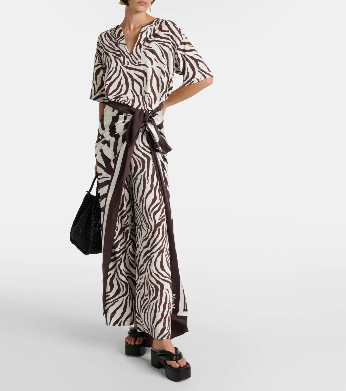 【Max Mara】 Siberia zebra-printジャージトップ Max Mara Siberia zebra-print jersey top Max Mara
