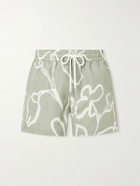Frescobol Carioca - Straight-Leg Printed Recycled Swim Shorts - Green