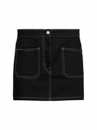 COURREGES Stretch Cotton Denim Mini Skirt