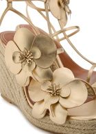 Zimmermann Orchid 110 Metallic Leather Espadrille Sandals Gold