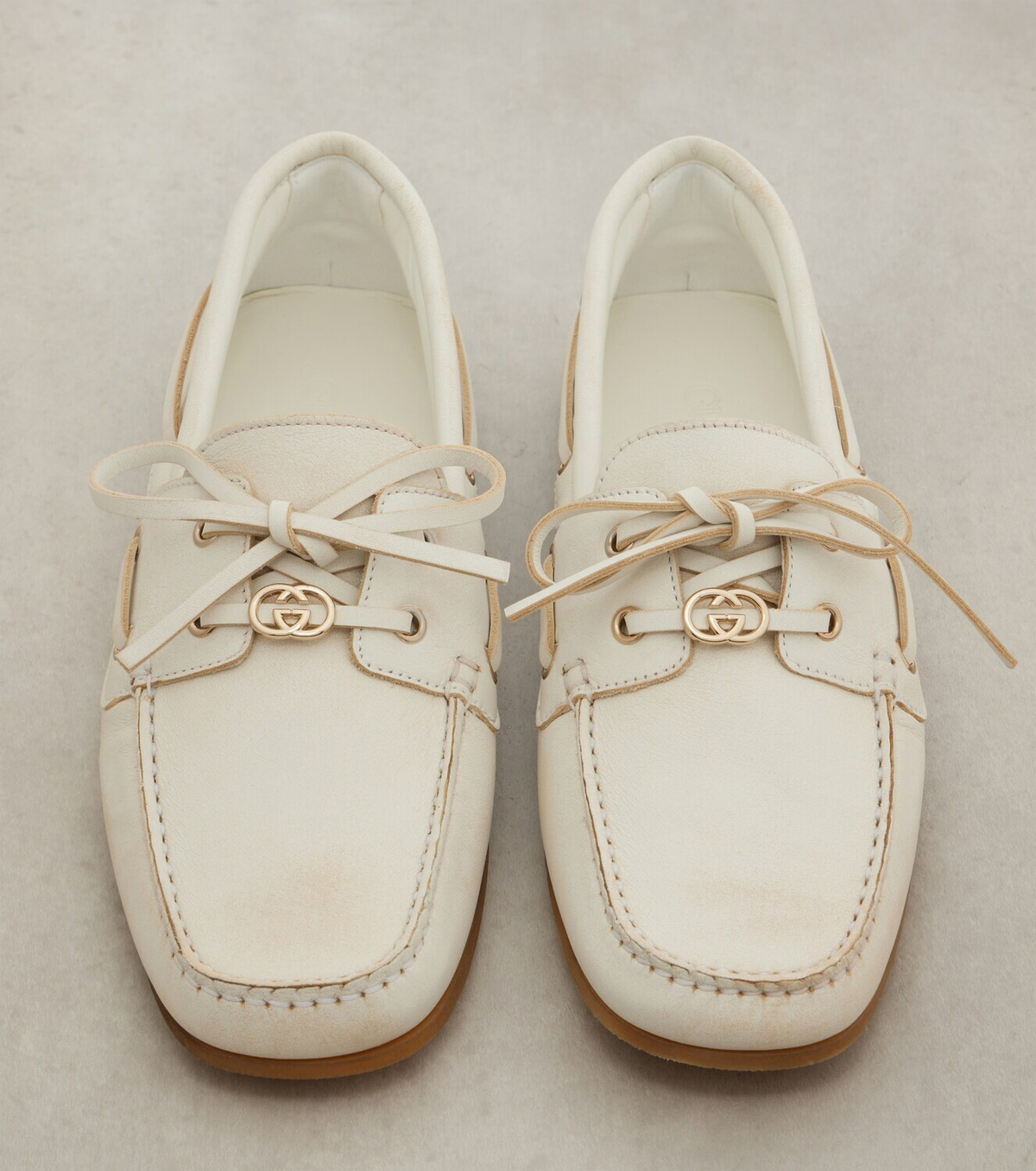 Gucci Interlocking G leather boat shoes