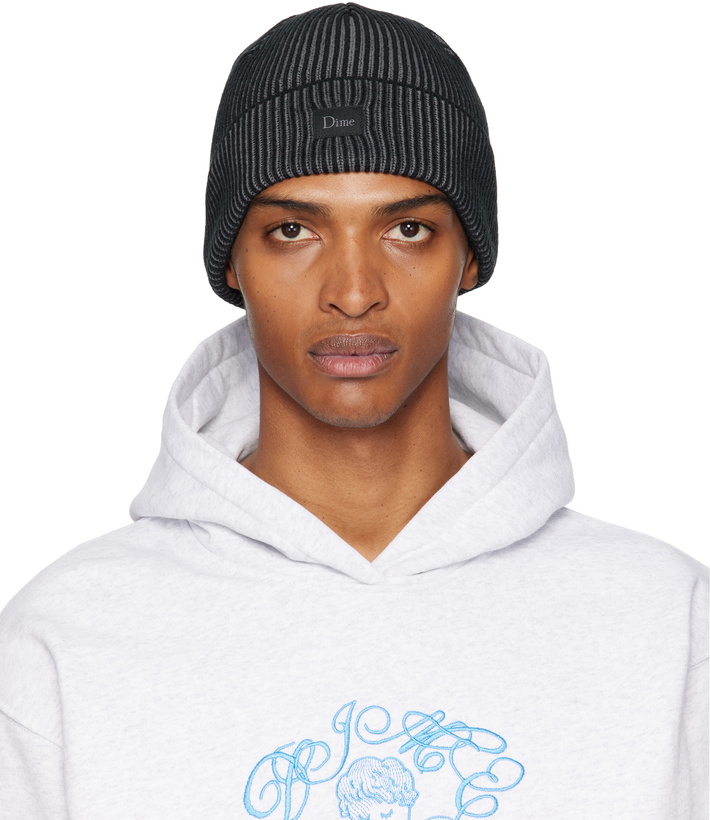 Photo: Dime Black & Gray Classic Rib Beanie