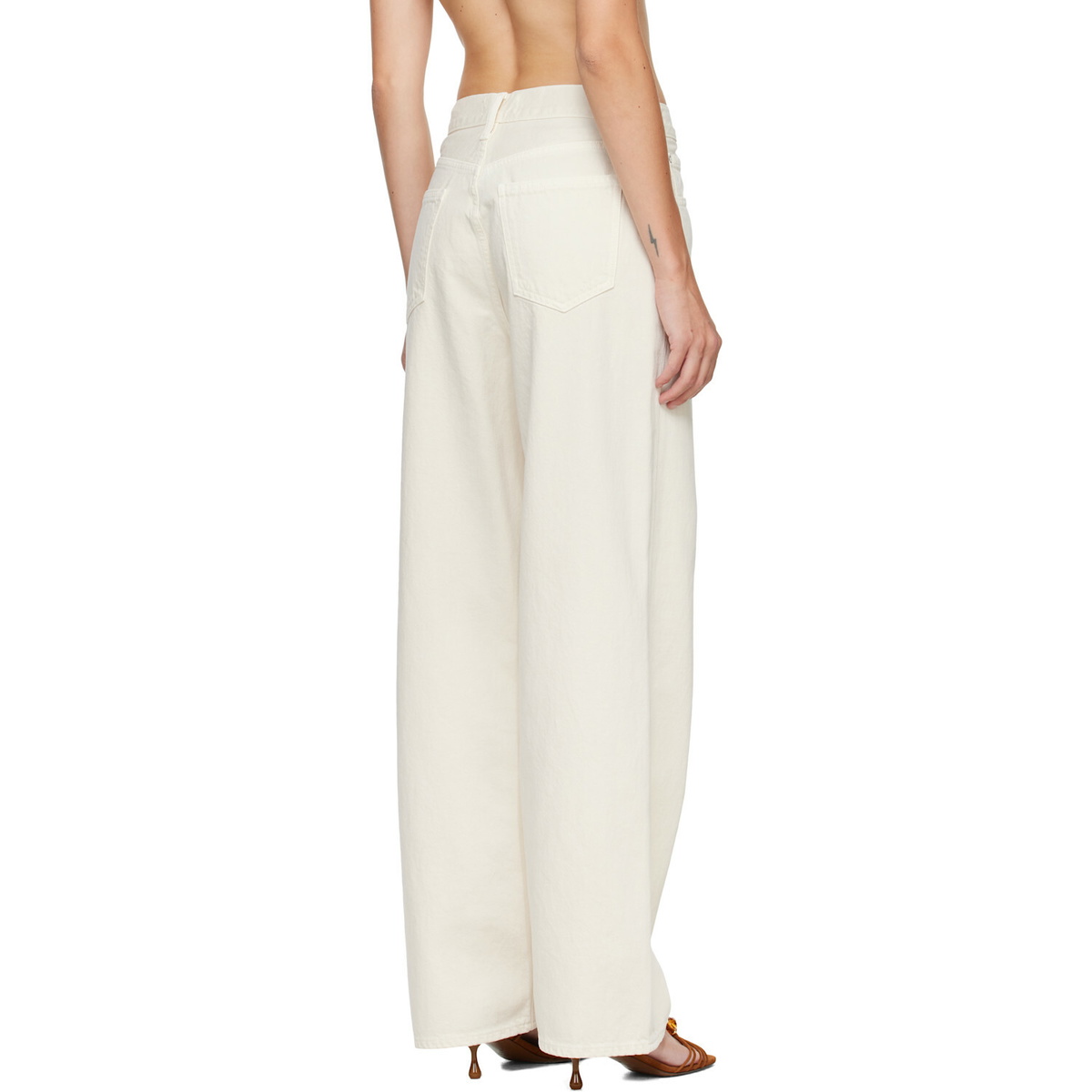 AGOLDE Off-White Low Slung Baggy Jeans