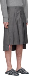 Thom Browne Gray Super 120s Pleated Skirt