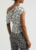Diane Von Furstenberg Percy Printed Jersey top Black And White