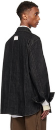 NULLUS SSENSE Exclusive Black Selvedge Denim Overall Shirt