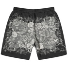 Acne Studios Men's Rudent Building Print Shorts in Black/Ecru