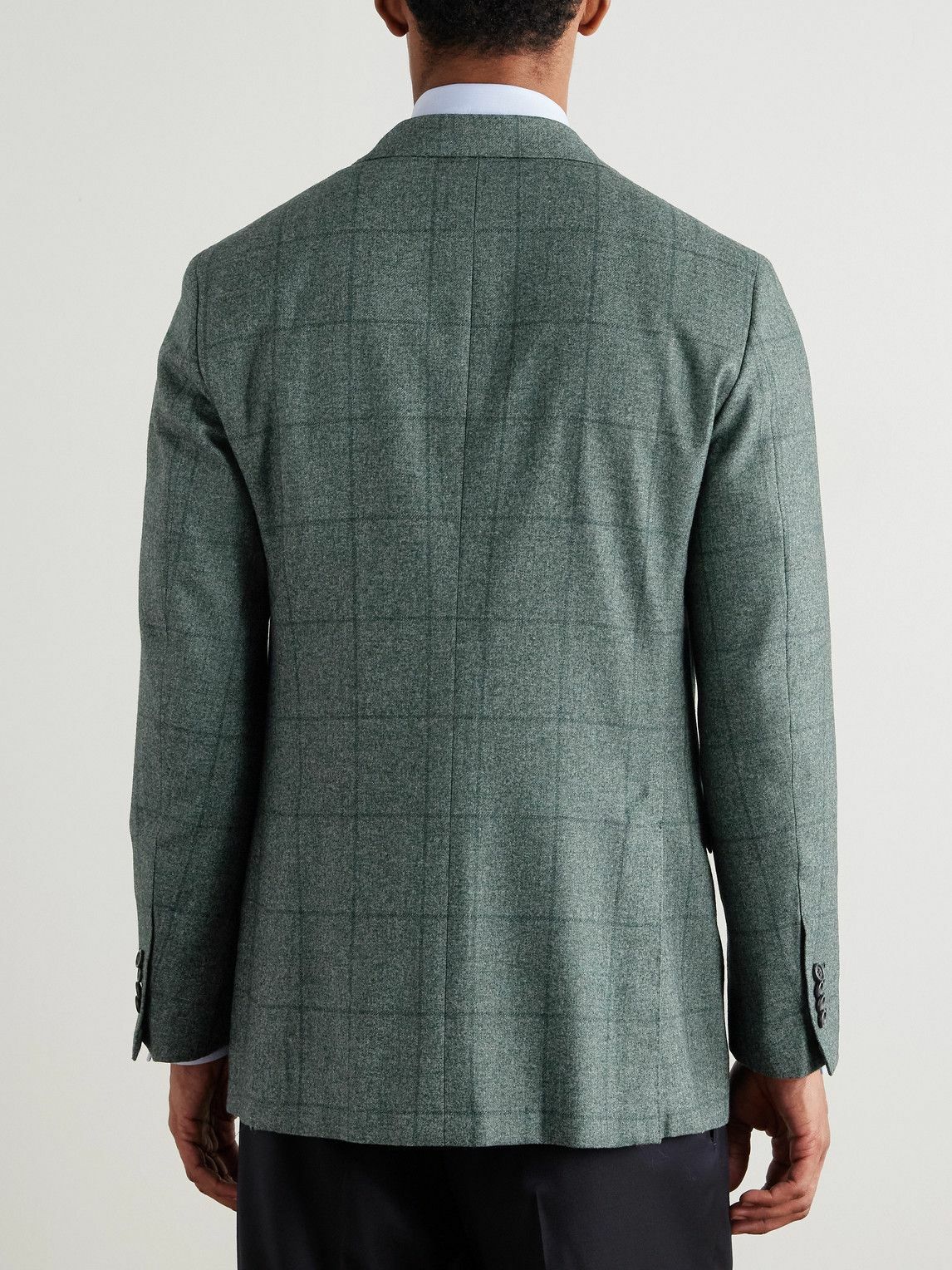 Sid Mashburn - Virgil Checked Wool, Cotton and Cashmere-Blend Blazer - Gray