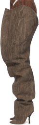 Y/Project Brown Scrunch Boots