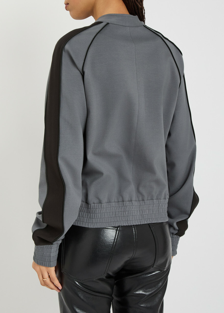Aaron Esh Panelled Jersey Varsity Jacket Grey