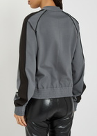 Aaron Esh Panelled Jersey Varsity Jacket Grey
