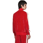 Palm Angels Red Chenille Track Jacket