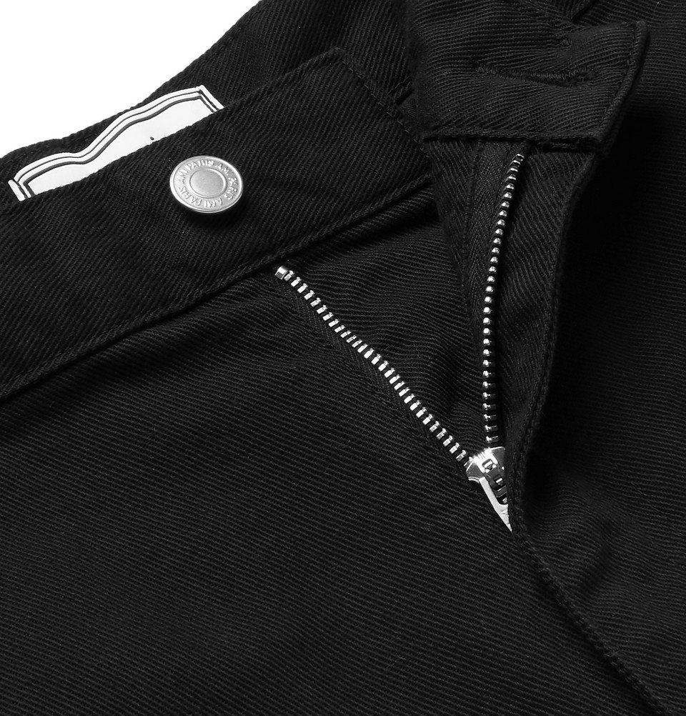 AMI - Wide-Leg Denim Shorts - Men - Black