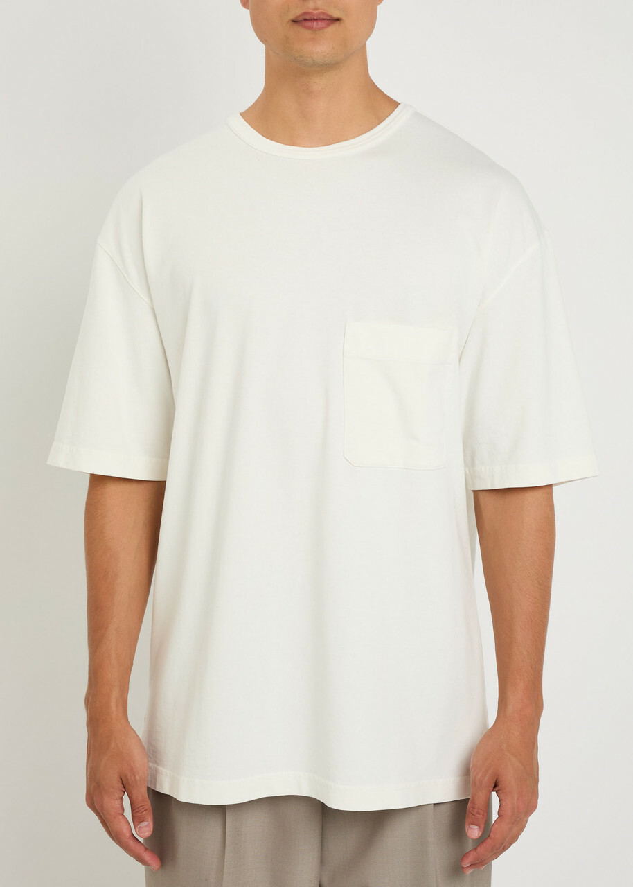 Lemaire Short Sleeve Cotton T-shirt Cream