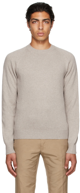 Photo: TOM FORD Beige Cashmere Crewneck Sweater