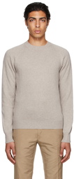 TOM FORD Beige Cashmere Crewneck Sweater