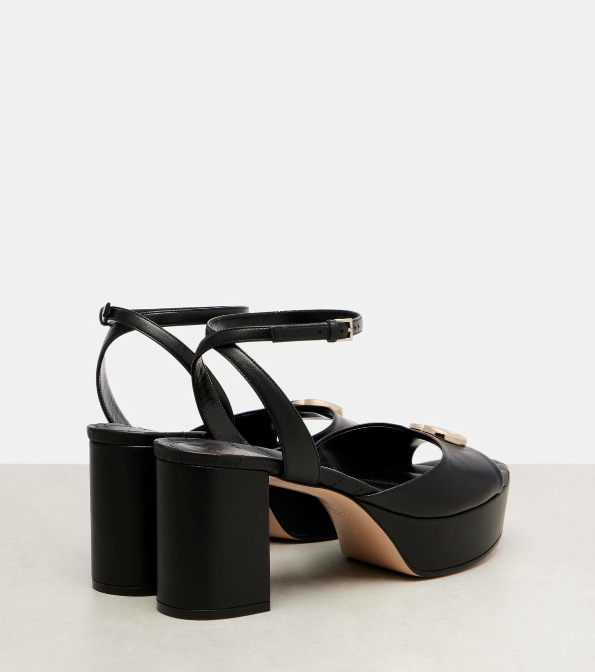 Gucci Double G leather platform sandals