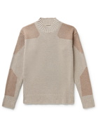 Jacquemus - Ribbed Two-Tone Merino Wool-Blend Mock-Neck Sweater - Brown