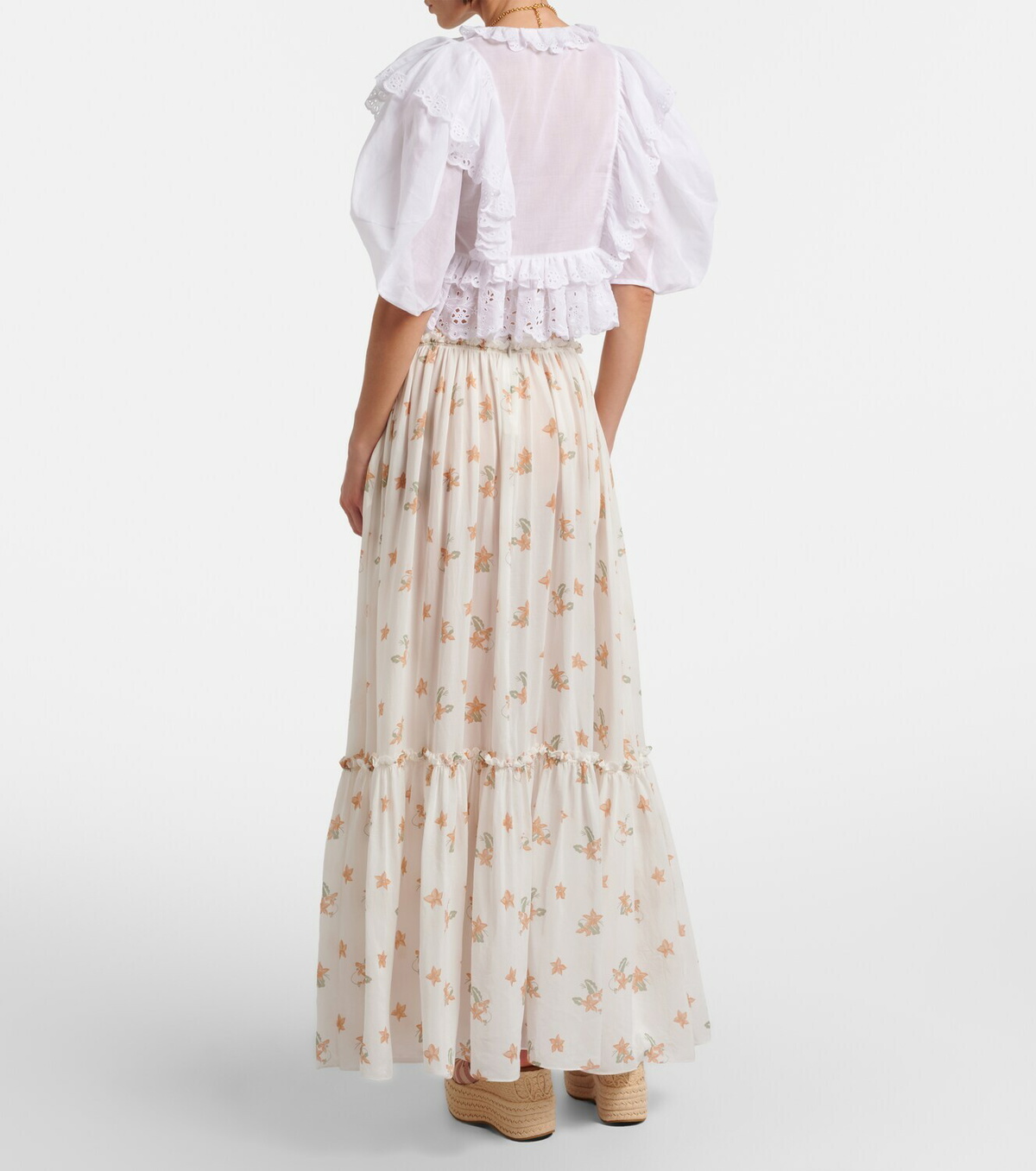 Chloé Floral silk maxi skirt