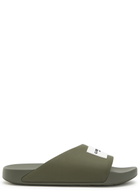 Givenchy Logo Rubber Sliders Khaki