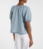 Frame Resort gathered cotton-blend shirt