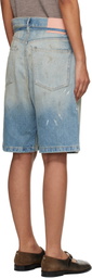 Acne Studios Blue Belted Denim Shorts