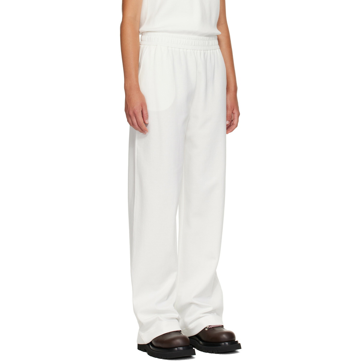 Moncler White Logo Cotton Blend Sweatpants